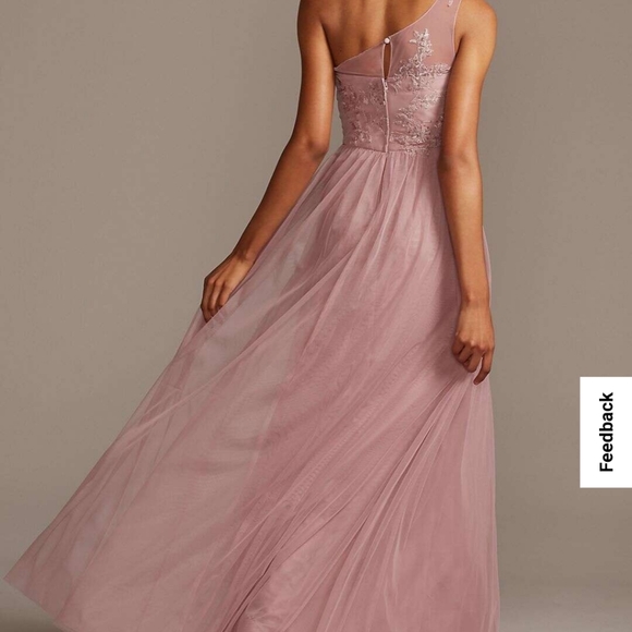 Petal Colored One Shoulder Bridesmade Dress from David's Bridal - Picture 3 of 5